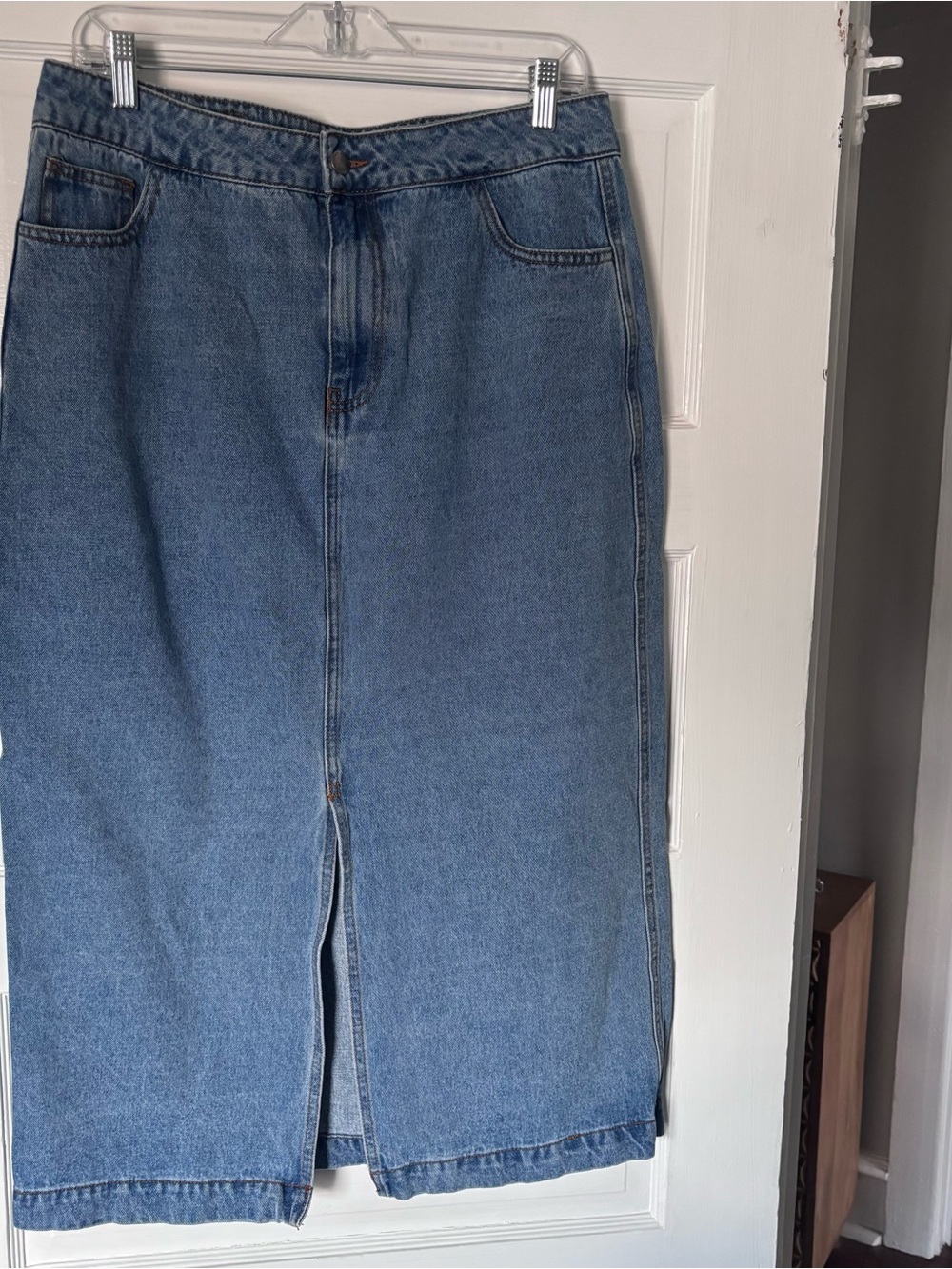 Velvet Heart Denim Midi Skirt